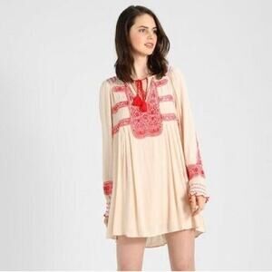 Free People Wind Willow embroidered mini dress size XS
